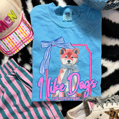 I Like Dogs and a Few People Shiba Inu PNG Digiral Download Sublimation DTF Print