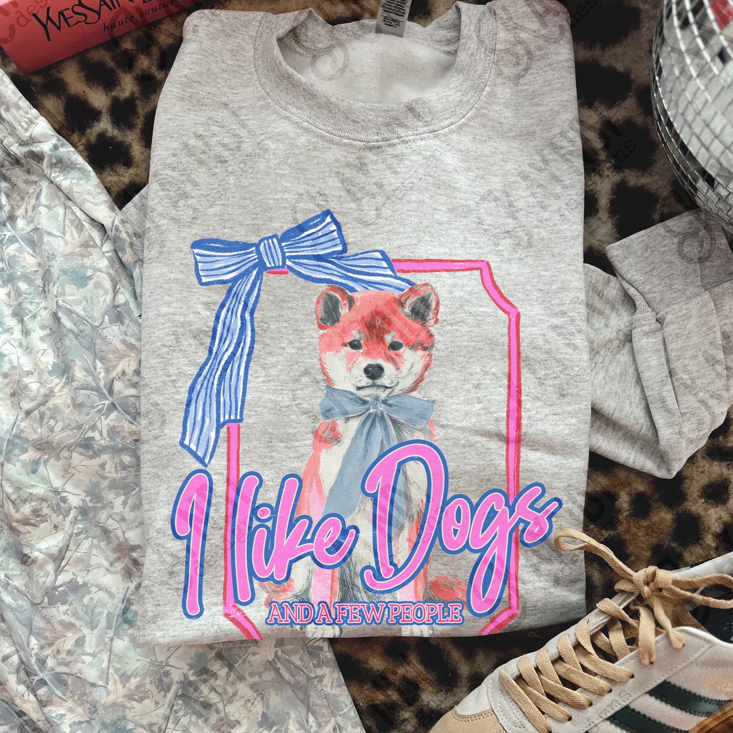 I Like Dogs and a Few People Shiba Inu PNG Digiral Download Sublimation DTF Print