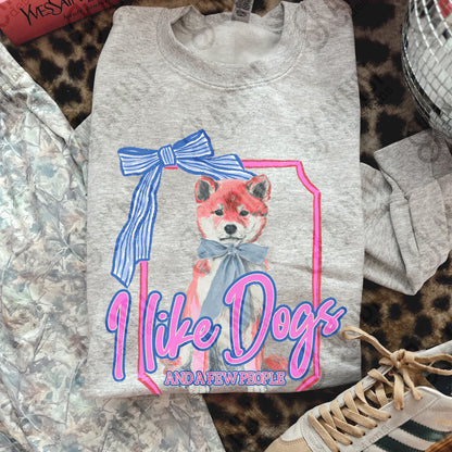 I Like Dogs and a Few People Shiba Inu PNG Digiral Download Sublimation DTF Print