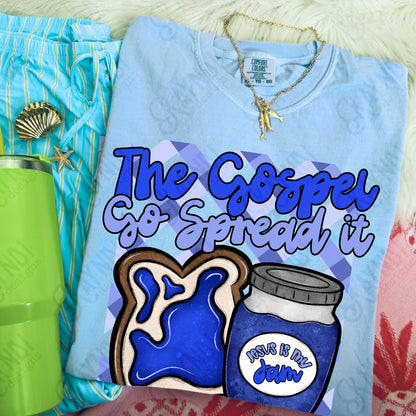 Jesus is my Jam Blueberry PNG Digital Download Sublimation DTF Print Faith Blue Spread Gospel