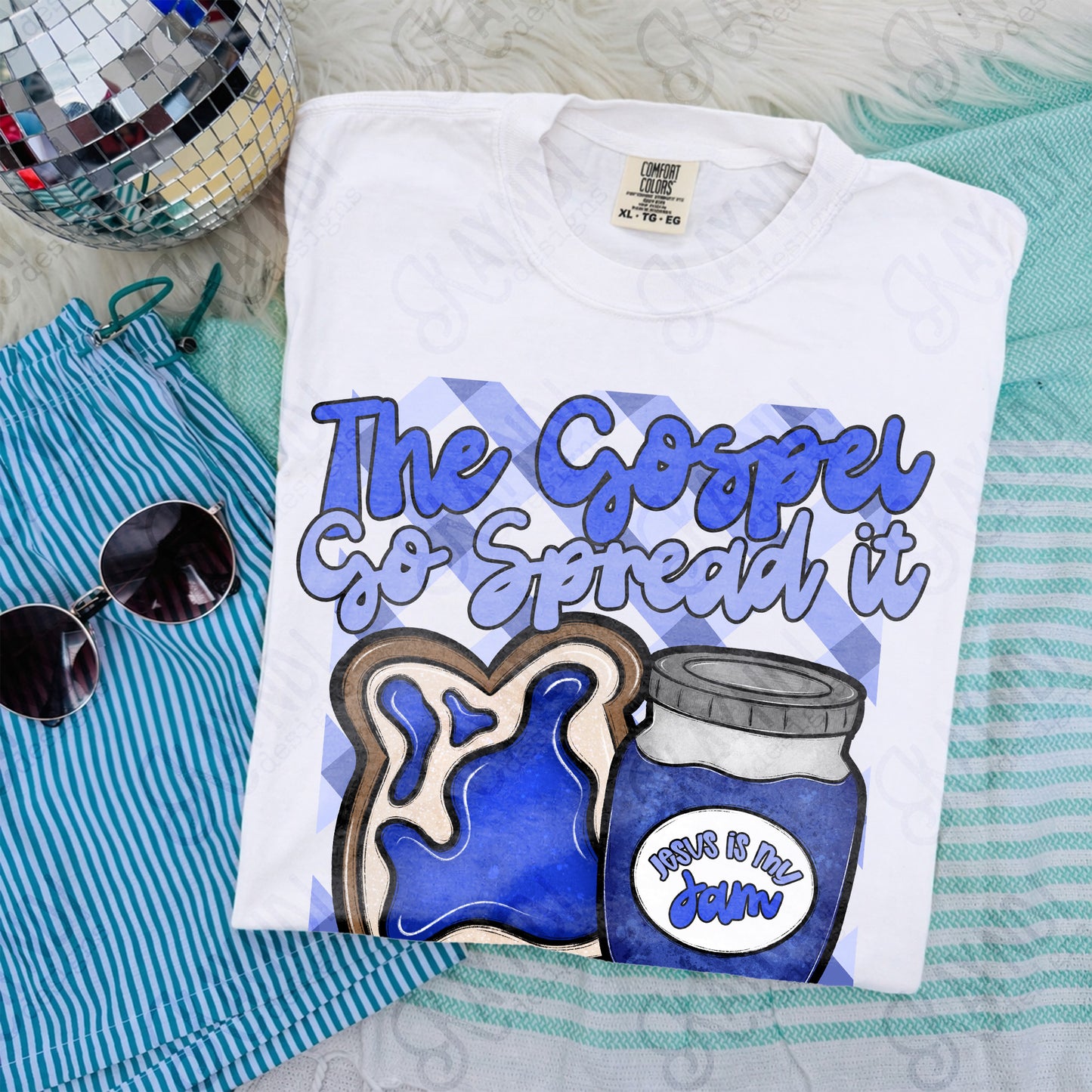 Jesus is my Jam Blueberry PNG Digital Download Sublimation DTF Print Faith Blue Spread Gospel