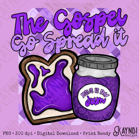 Jesus is my Jam Grape PNG Digital Download Sublimation DTF Print Faith Purple Spread Gospel