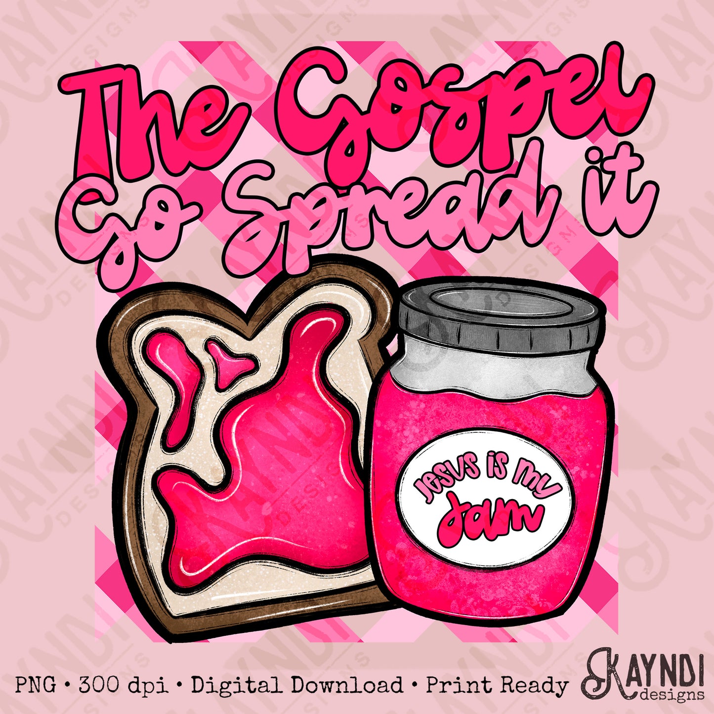 Jesus is my Jam Strawberry PNG Digital Download Sublimation DTF Print Faith Pink Spread Gospel