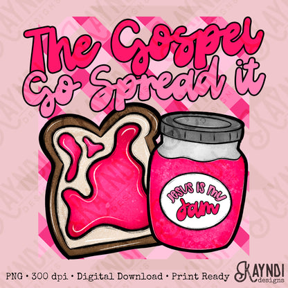 Jesus is my Jam Strawberry PNG Digital Download Sublimation DTF Print Faith Pink Spread Gospel