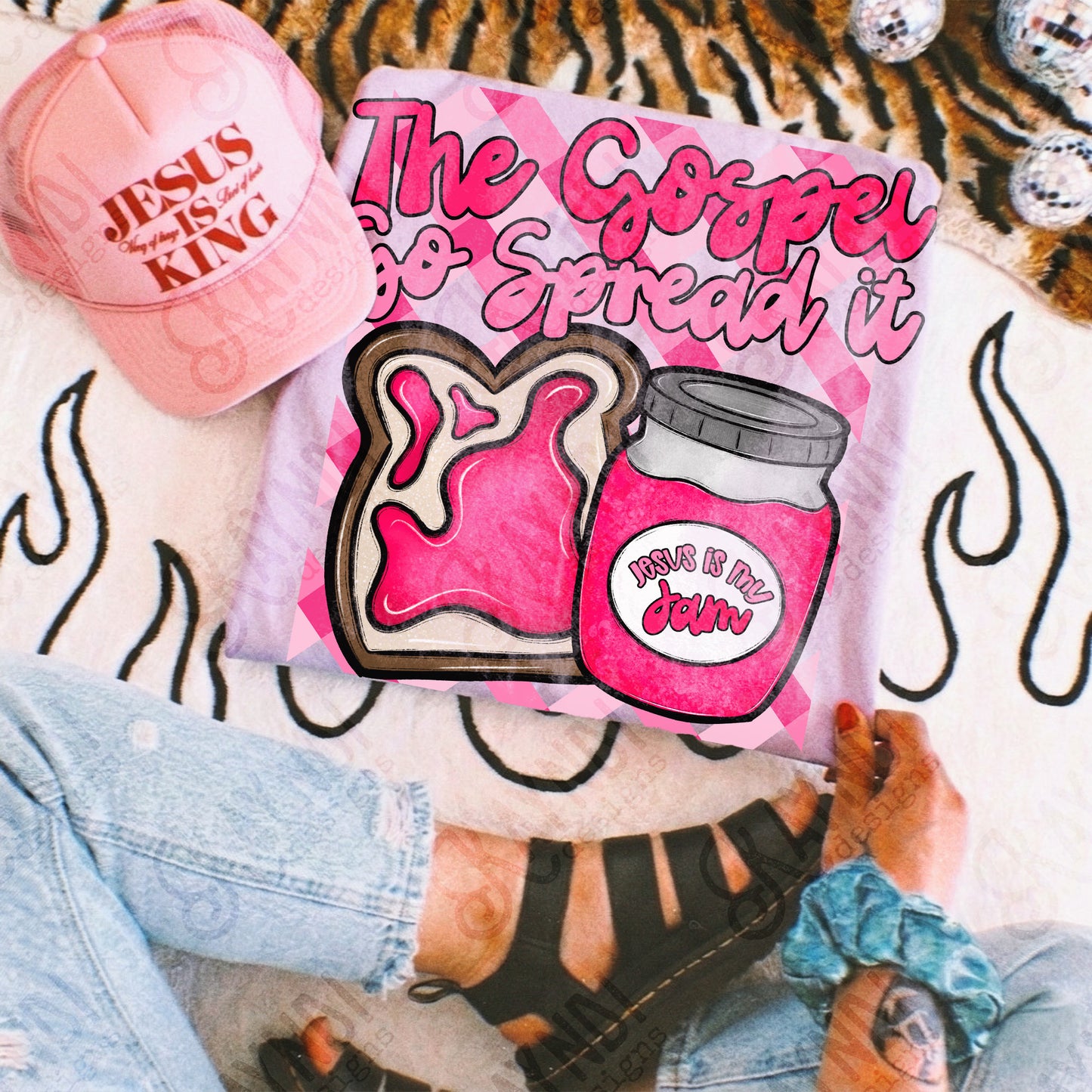 Jesus is my Jam Strawberry PNG Digital Download Sublimation DTF Print Faith Pink Spread Gospel