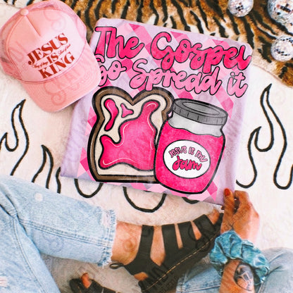 Jesus is my Jam Strawberry PNG Digital Download Sublimation DTF Print Faith Pink Spread Gospel