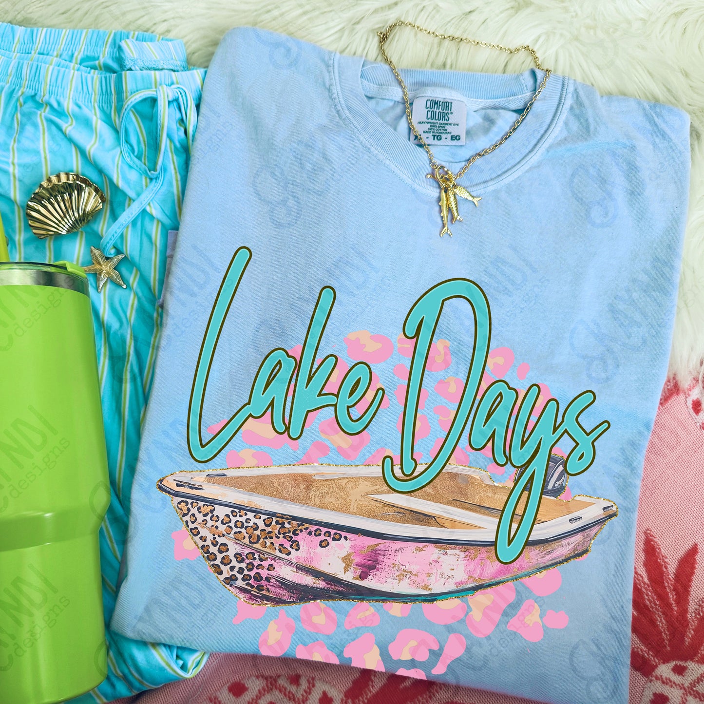 Lake Days Boat PNG Digital Download Sublimation DTF Print Summer Relax