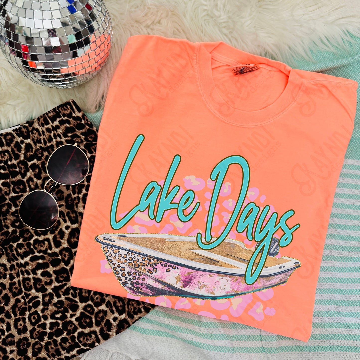 Lake Days Boat PNG Digital Download Sublimation DTF Print Summer Relax