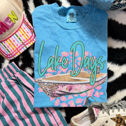 Lake Days Boat PNG Digital Download Sublimation DTF Print Summer Relax
