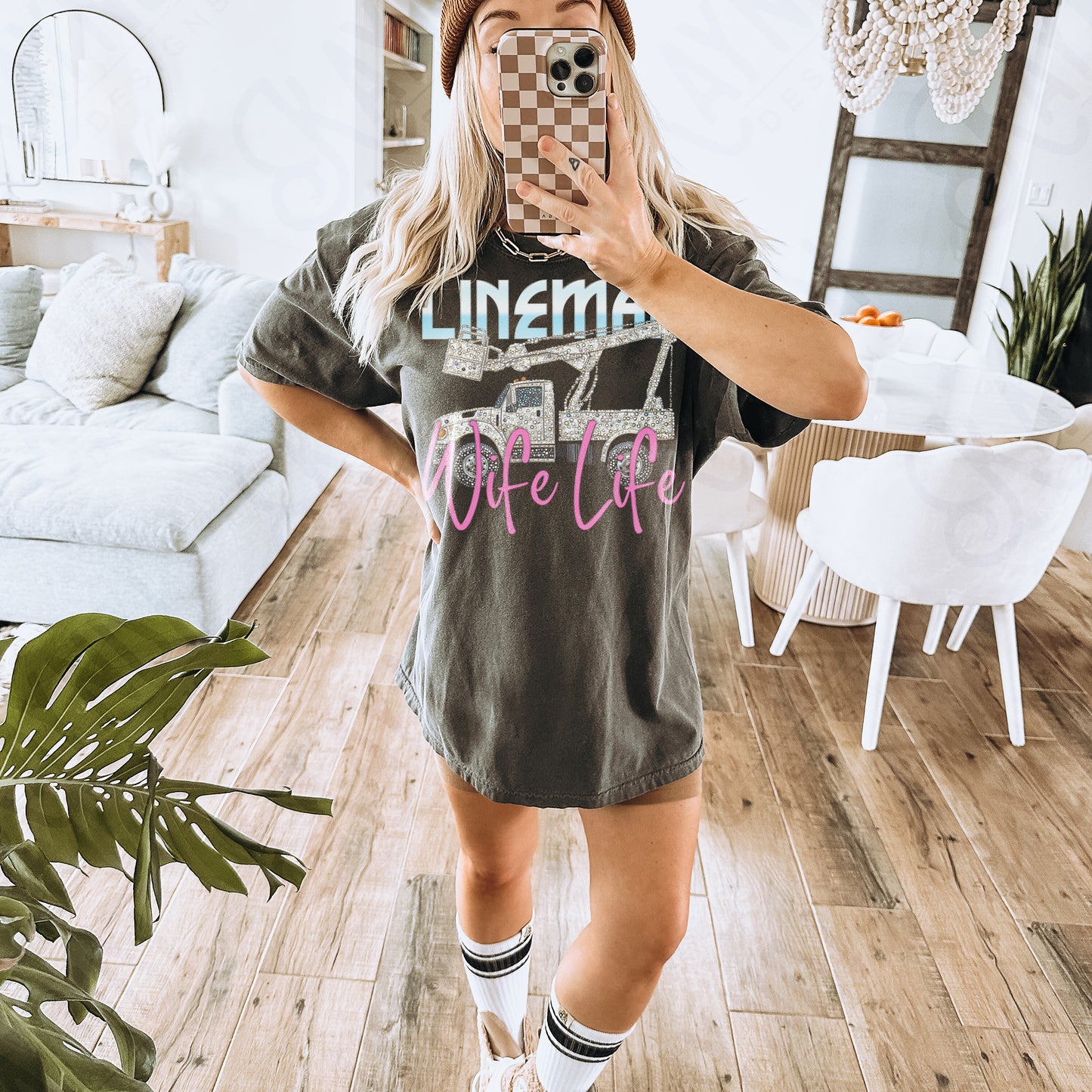 Lineman Wife Life PNG Digital Download Sublimation DTF Print Studded Rhinestone Bucket Truck