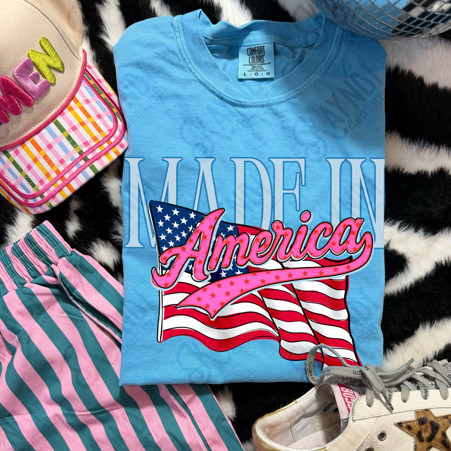 Made in America PNG Digital Download Sublimation DTF Print American Flag Patriotic