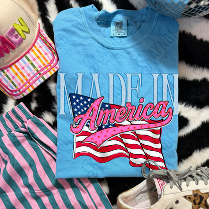Made in America PNG Digital Download Sublimation DTF Print American Flag Patriotic
