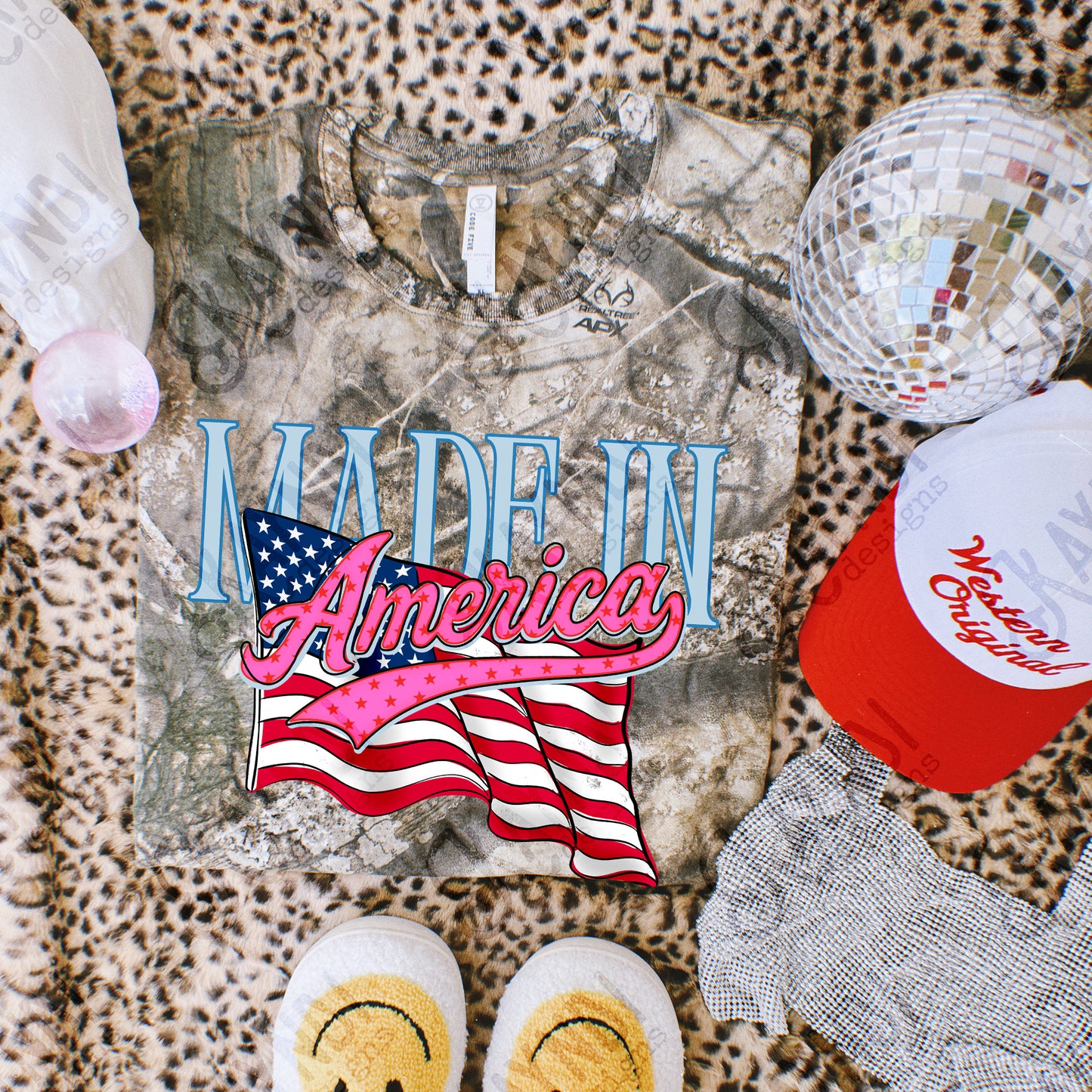 Made in America PNG Digital Download Sublimation DTF Print American Flag Patriotic