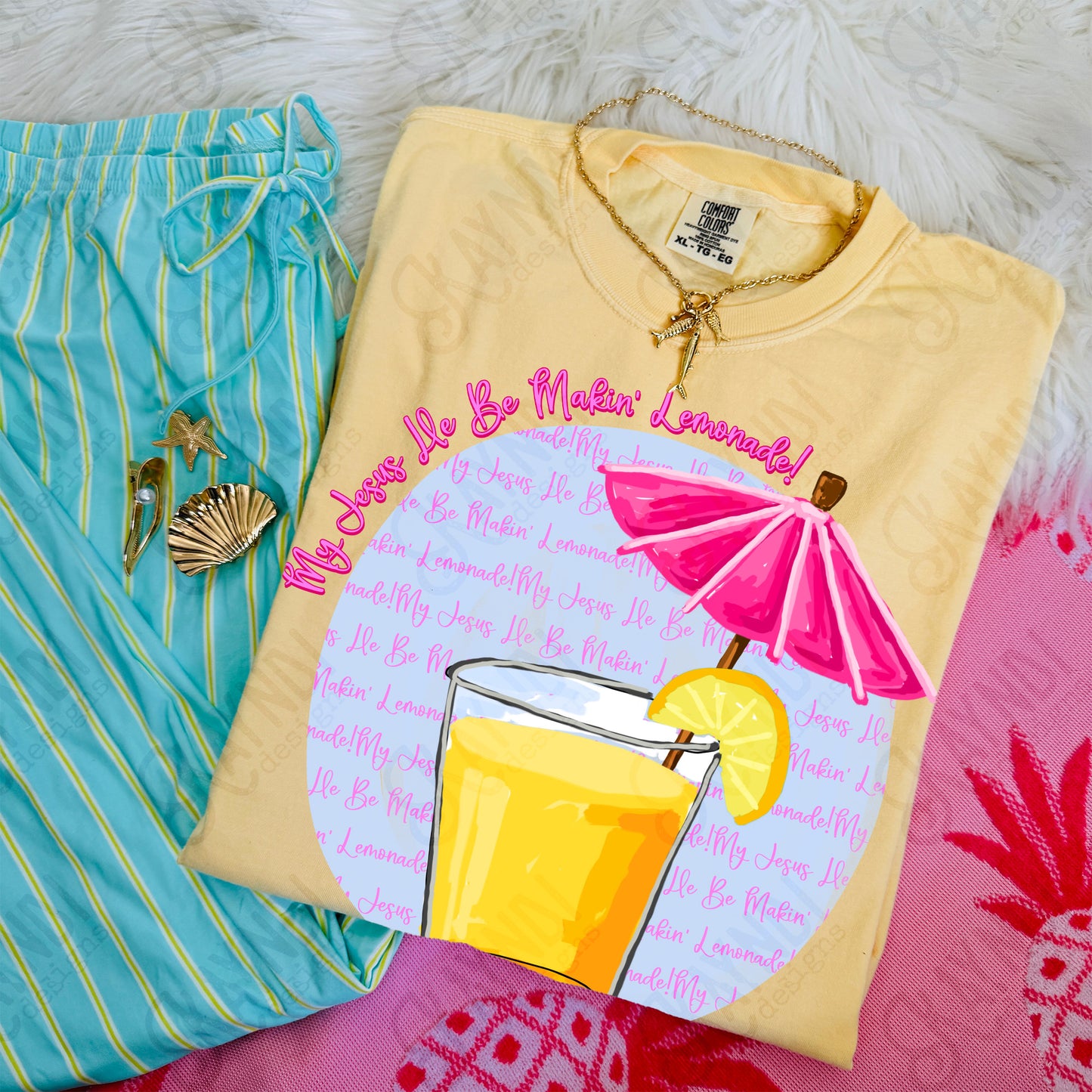 My Jesus He be Makin' Lemonade PNG Digital Download Sublimation DTF Print Church Faith Preppy