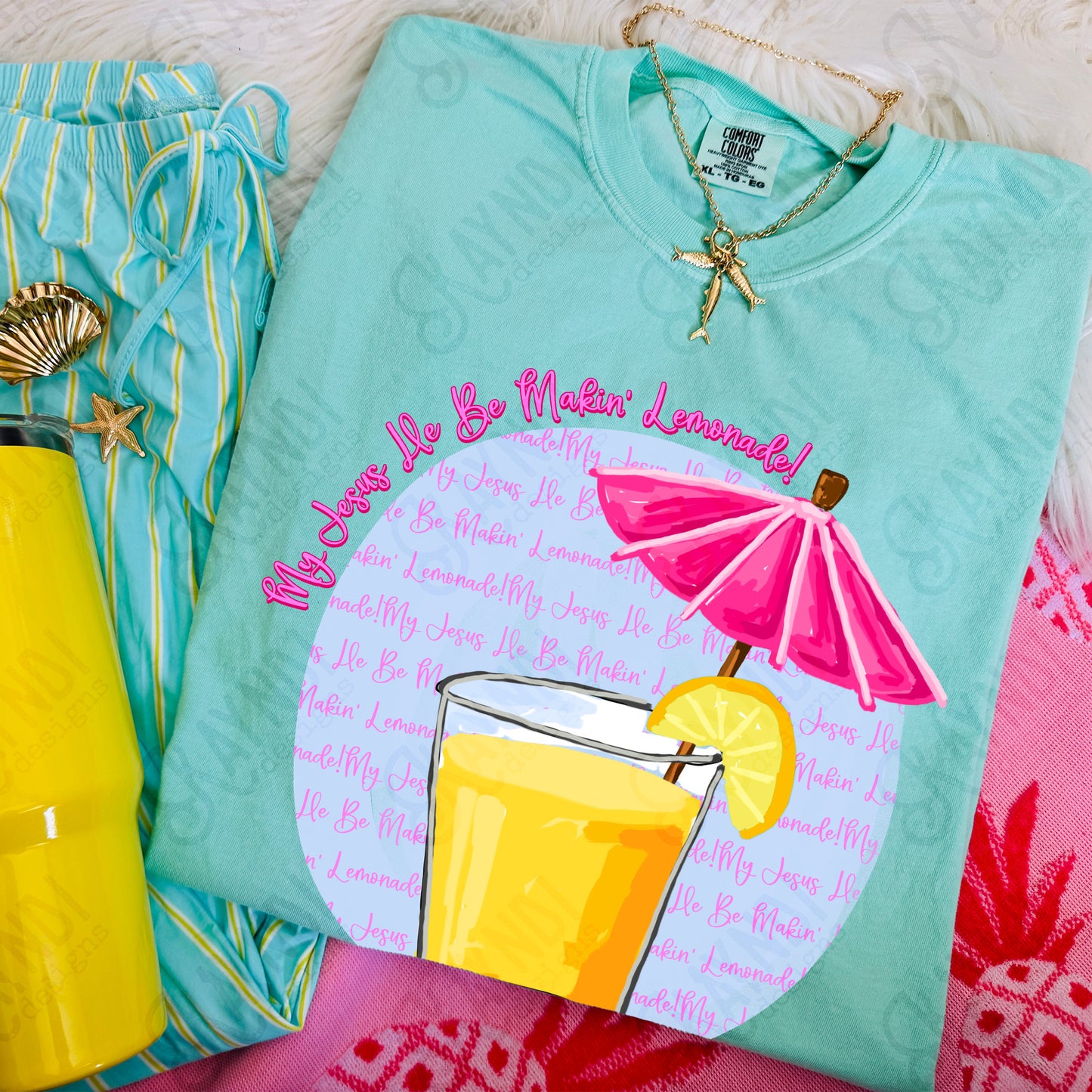 My Jesus He be Makin' Lemonade PNG Digital Download Sublimation DTF Print Church Faith Preppy