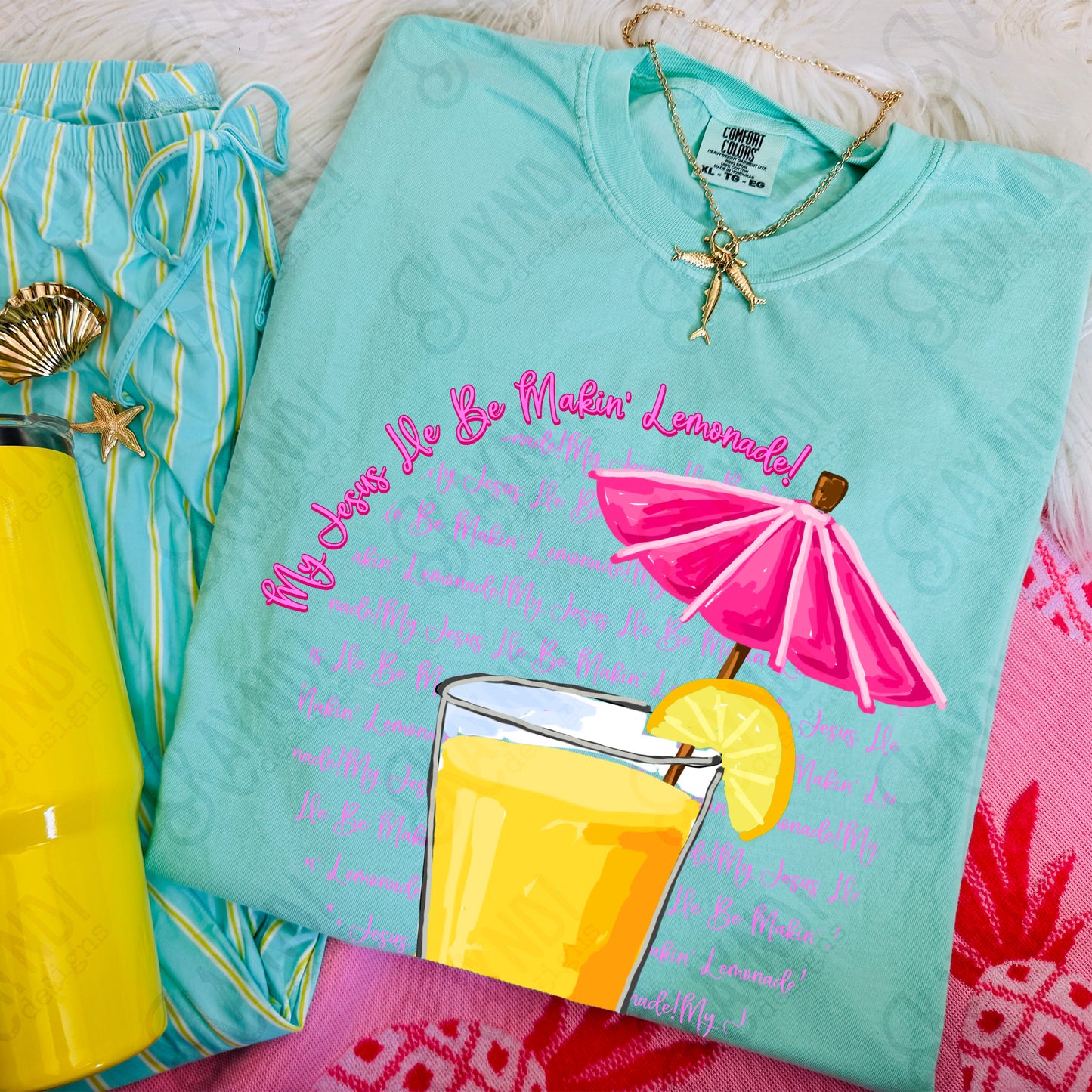 My Jesus He be Makin' Lemonade Transparent PNG Digital Download Sublimation DTF Print Church Faith Preppy