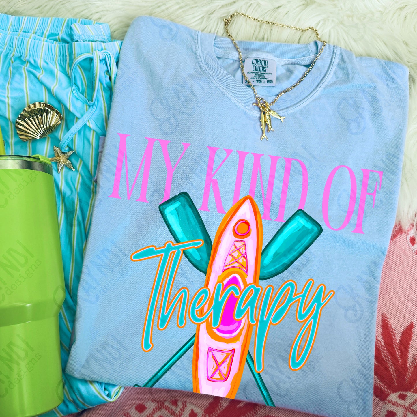 My Kind of Therapy Kayak PNG Digital Download Sublimation DTF Print Summer Vibes Relax River