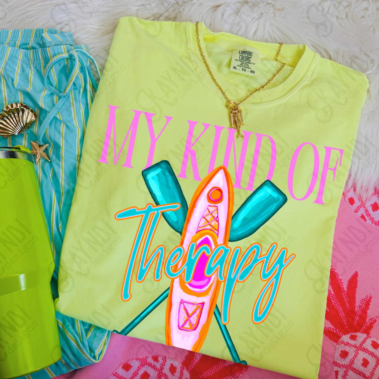 My Kind of Therapy Kayak PNG Digital Download Sublimation DTF Print Summer Vibes Relax River