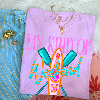 My Kind of Weekend Kayak PNG Digital Download Sublimation DTF Print Summer Vibes Relax River