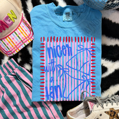 Nicer with a Tan PNG Digital Download Sublimation DTF Print Preppy Summer Beach Vibes