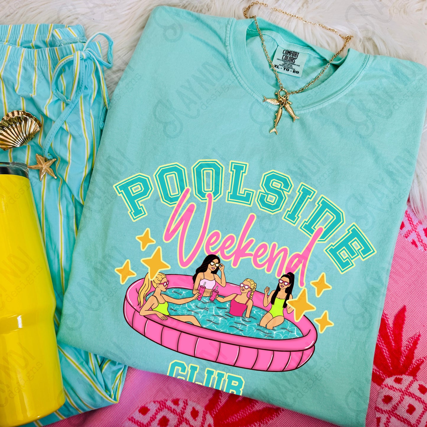 Poolside Weekend Club PNG Digital Download Sublimation DTF Print Summer Vibes Pool Swim
