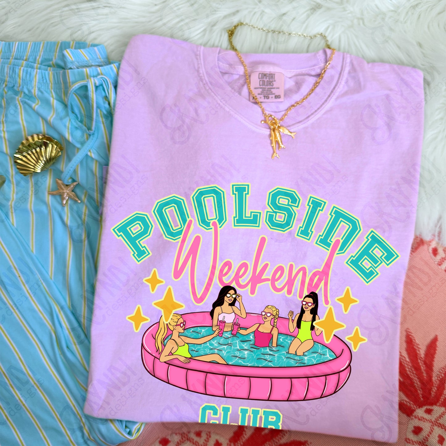 Poolside Weekend Club PNG Digital Download Sublimation DTF Print Summer Vibes Pool Swim