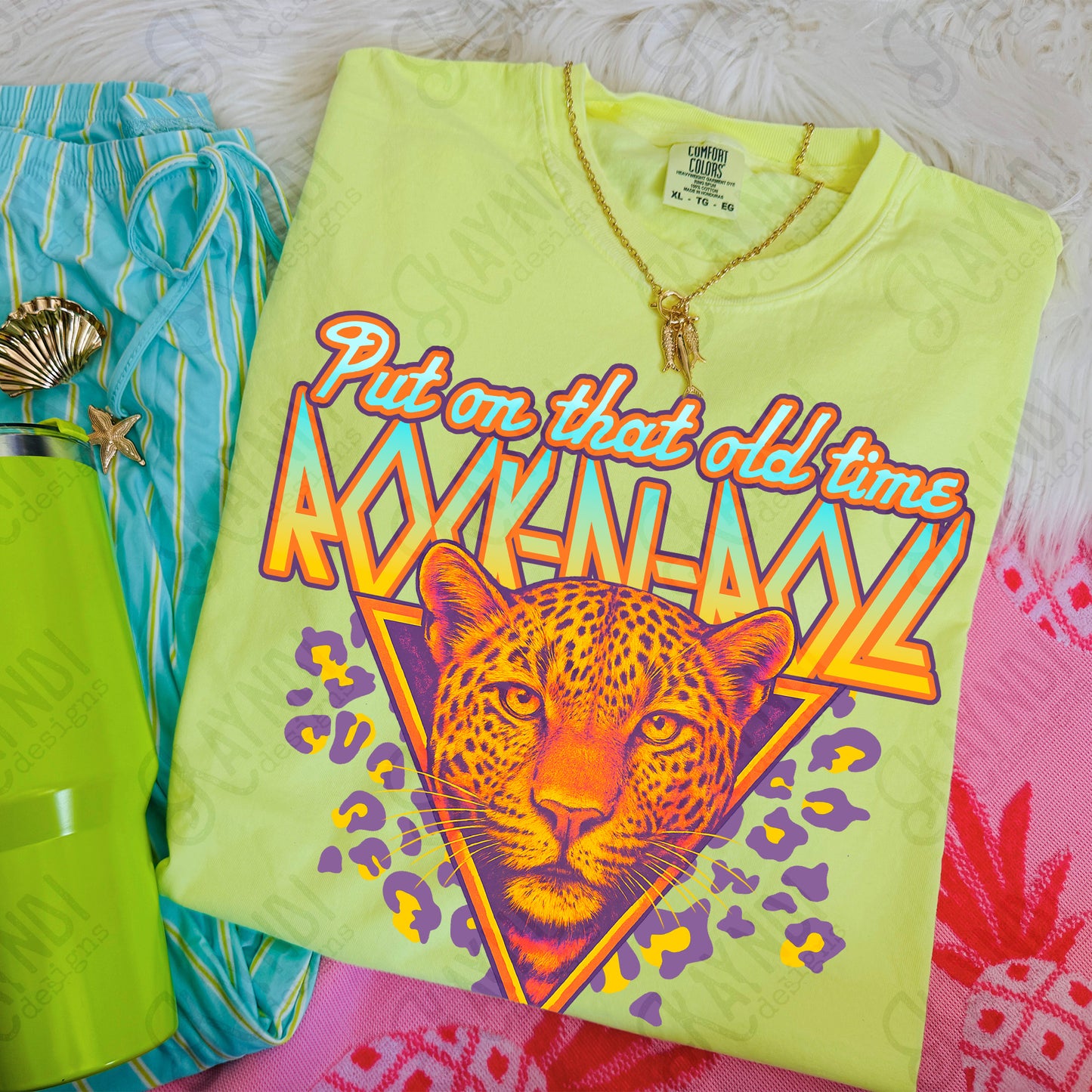 Put on That Old Time Rock N Roll PNG Digital Download Sublimation DTF Print Vintage Rock Leopard