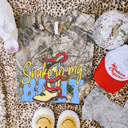 Snake in my Boot PNG Digital Download Sublimation DTF Print Western Boot Cowboy Cowgirl