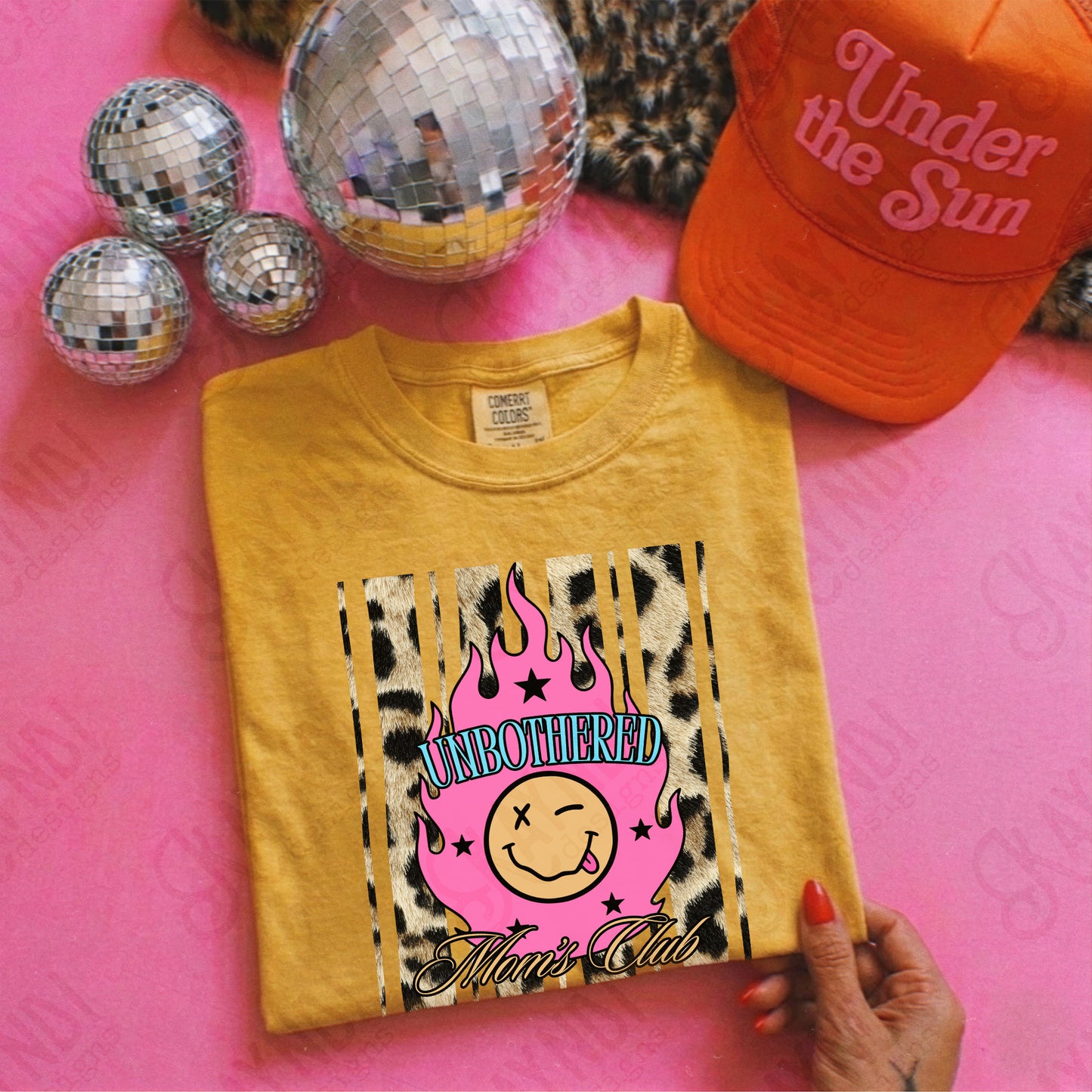 Unbothered Moms Club PNG Digital Download Sublimation DTF Print Leopard Rock Mom Boujee