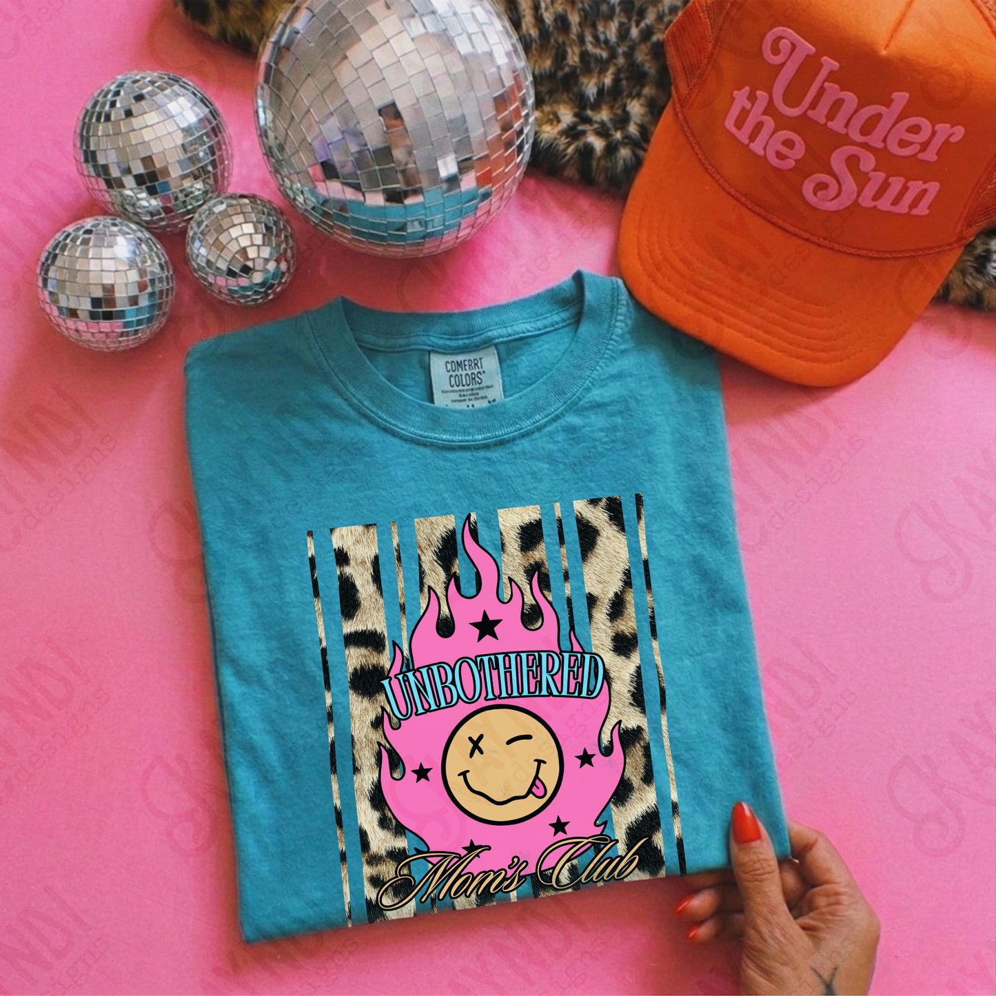 Unbothered Moms Club PNG Digital Download Sublimation DTF Print Leopard Rock Mom Boujee