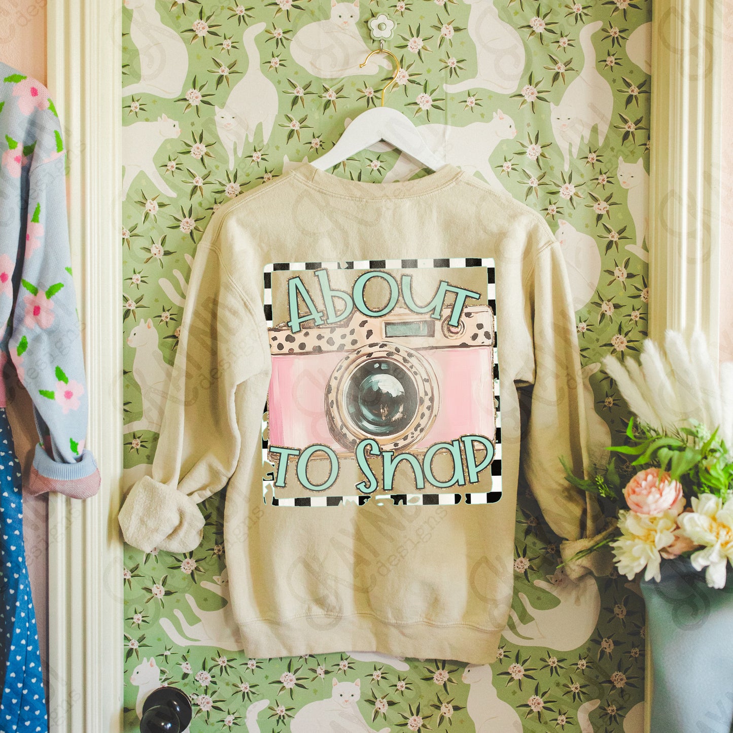 About to Snap Sublimation Design PNG Digital Download Printable Camera Cheetah photography