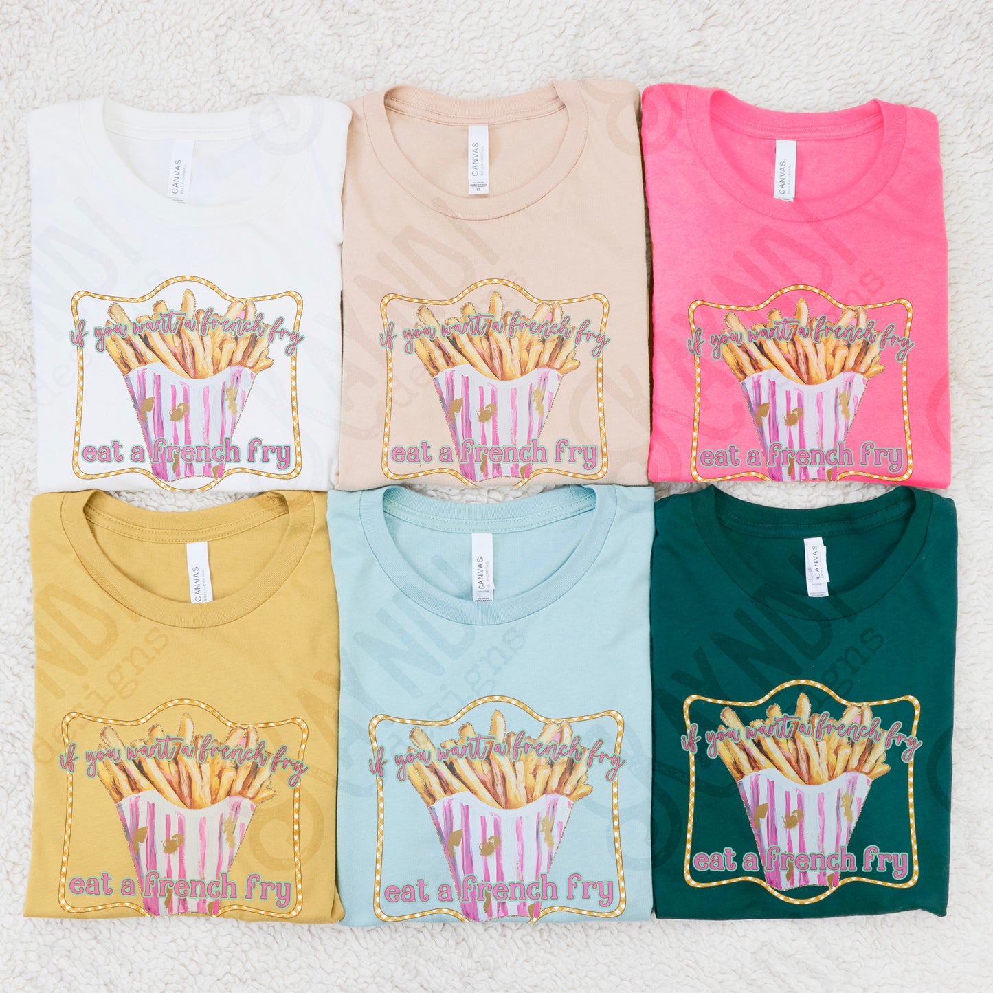 Eat a French Fry Sublimation Design PNG Digital Download Printable Funny Pink Fast Food