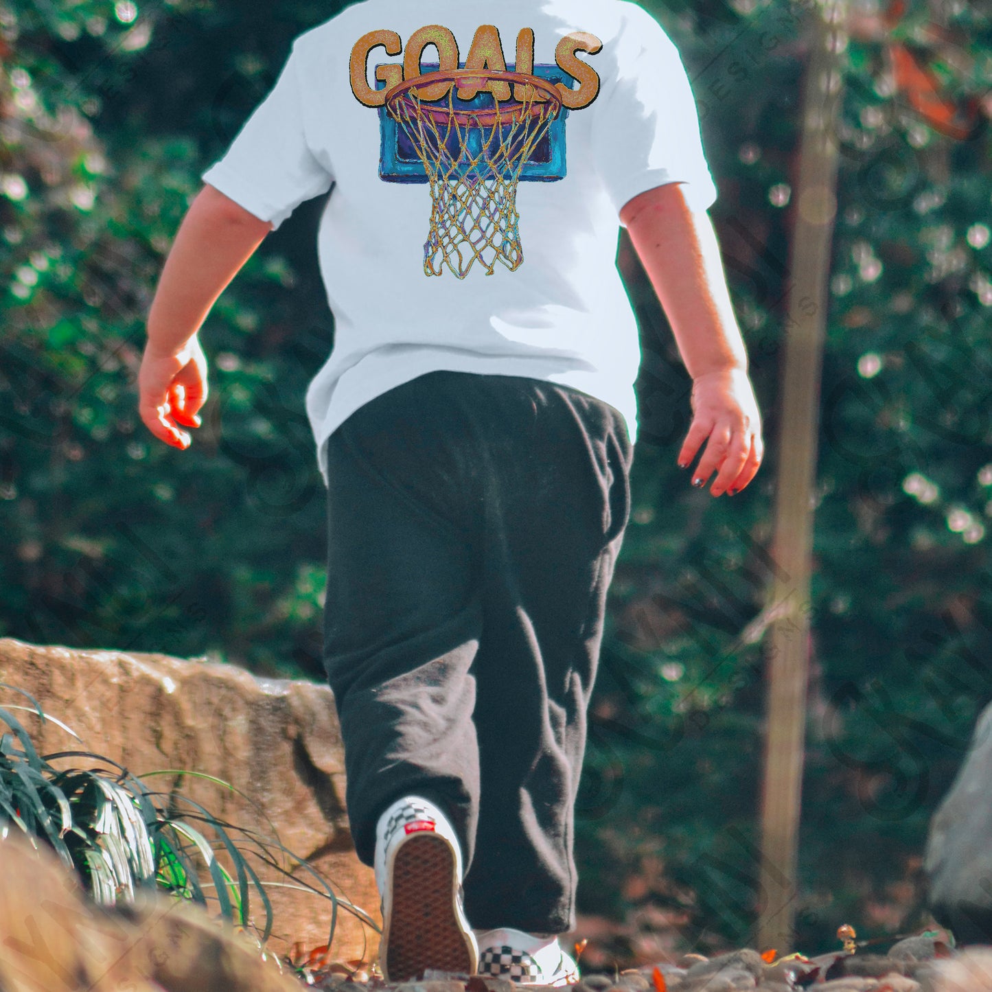 Goals Sublimation Design PNG Digital Download Printable Basketball Hoop Vintage