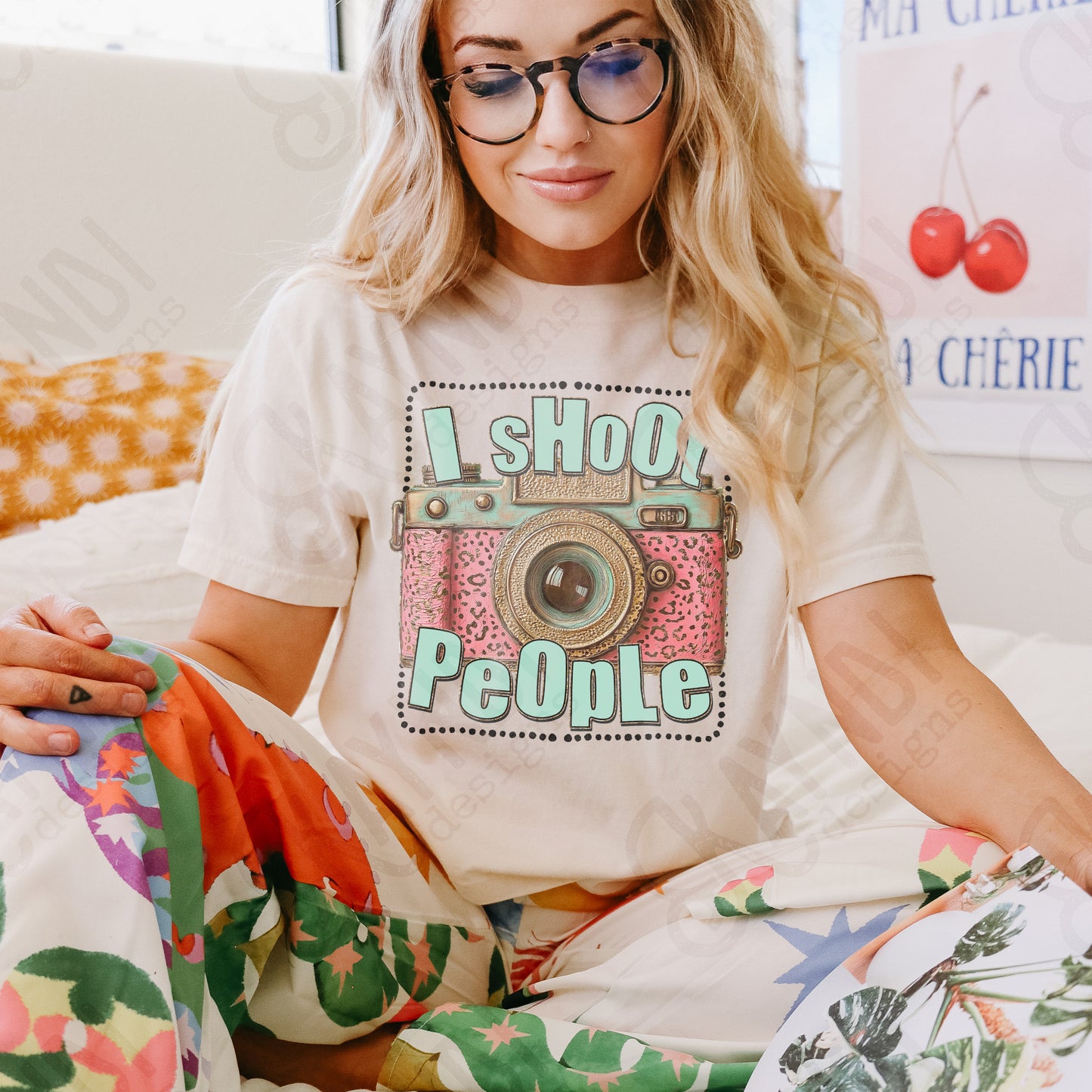 I Shoot People Sublimation Design PNG Digital Download Printable Camera Photography Cheetah