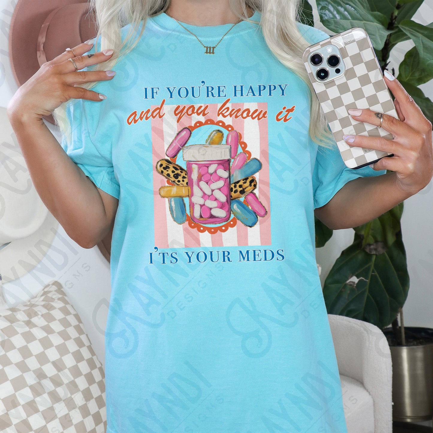 If you're happy and you know it Sublimation Design PNG Digital Download Printable Sarcastic Mental Health Funny