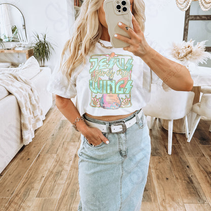 Jesus Gives Me Wings Sublimation Design PNG Digital Download Printable Faith Guitar Rock n Roll