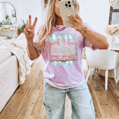 Lord I Love to Sing Your Praise Sublimation Design PNG Digital Download Printable Faith Hymnal Praise Worship