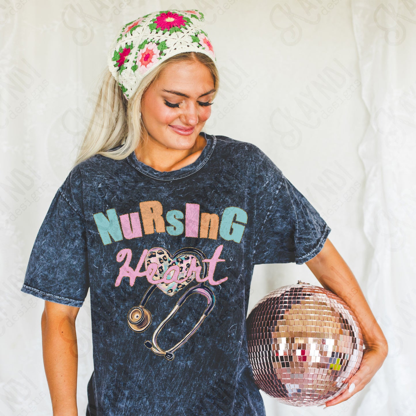 Nursing is a Work of Heart Sublimation Design PNG Digital Download Printable Cheetah Health Medical