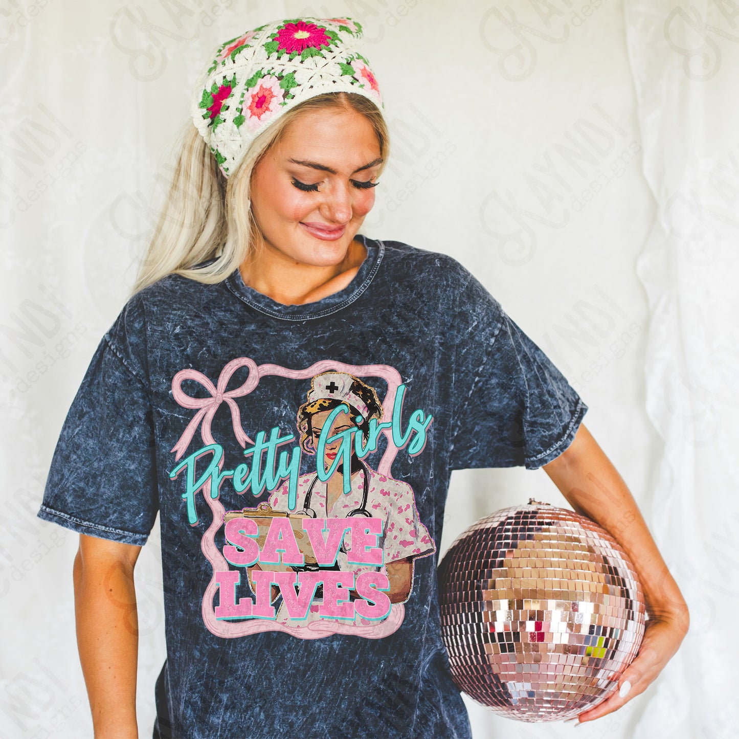 Pretty Girls Save Lives Sublimation Design PNG Digital Download Printable Nurse Pink Cheetah
