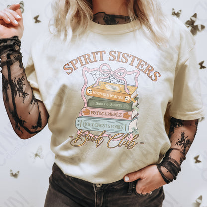 Spirit Sisters Book Club Sublimation Design PNG Digital Download Printable Halloween Preppy Reading