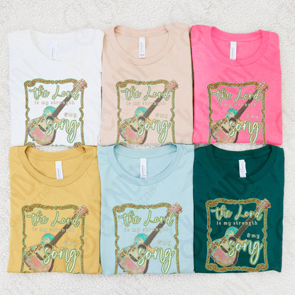 The Lord is my Strength and my Song Sublimation Design PNG Digital Download Printable Faith Guitar Worship