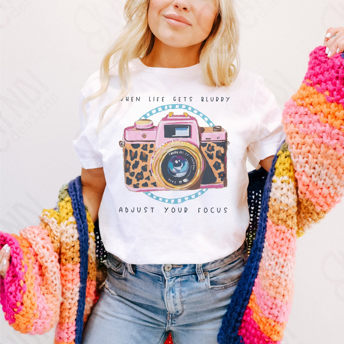 When Life Gets Blurry Sublimation Design PNG Digital Download Printable Camera Photography Cheetah