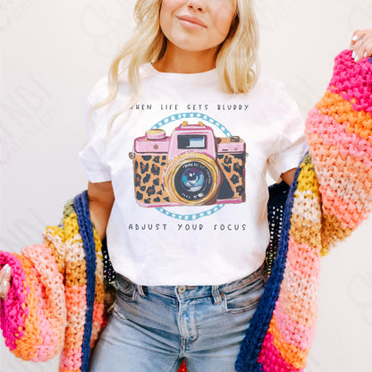 When Life Gets Blurry Sublimation Design PNG Digital Download Printable Camera Photography Cheetah
