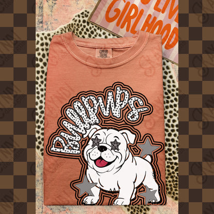 Friendly Mascot Bullpup Black Neutral PNG Digital Download Sublimation DTF Print Preppy Colorful Mascot Spirit
