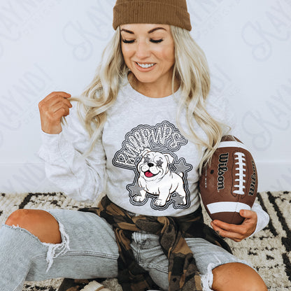 Friendly Mascot Bullpup Black Neutral PNG Digital Download Sublimation DTF Print Preppy Colorful Mascot Spirit
