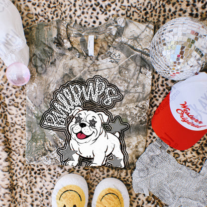 Friendly Mascot Bullpup Black Neutral PNG Digital Download Sublimation DTF Print Preppy Colorful Mascot Spirit