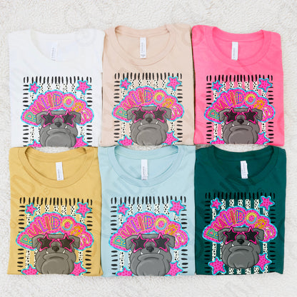 Doodle Star Sunglasses Bulldog PNG Digital Download Sublimation DTF Print Preppy Colorful Mascot Spirit