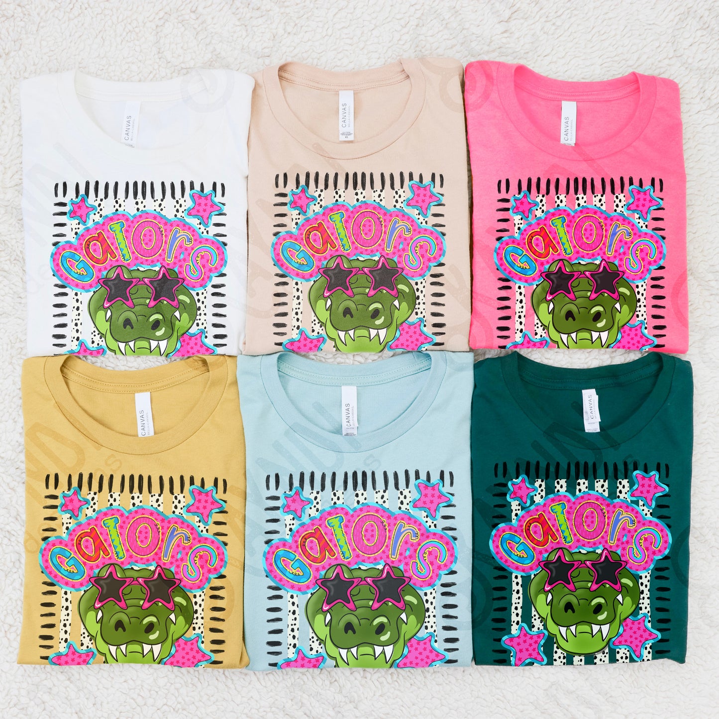 Doodle Star Sunglasses Alligator PNG Digital Download Sublimation DTF Print Preppy Colorful Mascot Spirit