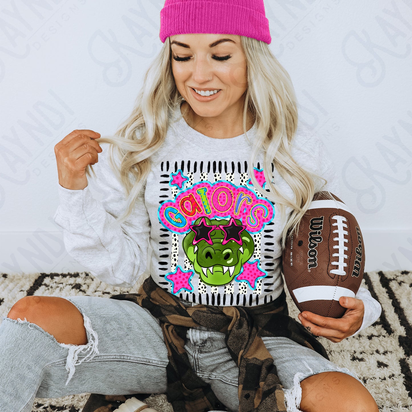 Doodle Star Sunglasses Alligator PNG Digital Download Sublimation DTF Print Preppy Colorful Mascot Spirit