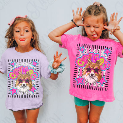 Doodle Star Sunglasses Collies PNG Digital Download Sublimation DTF Print Preppy Colorful Mascot Spirit (Copy)
